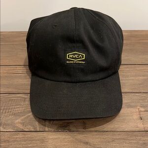 RVCA Black Cap with Yellow Logo